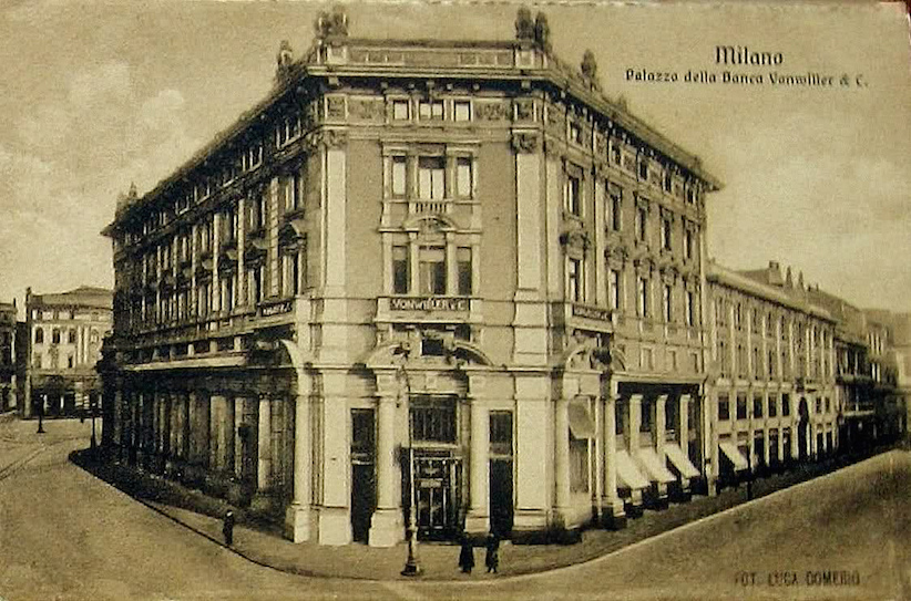 banca milano cartolina inizio 900