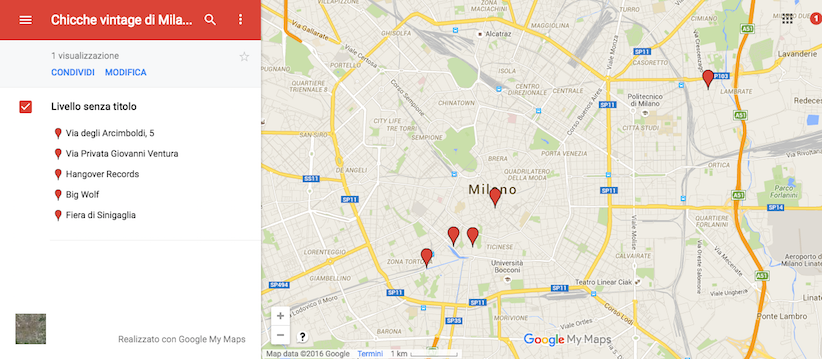 mappa milano vintage