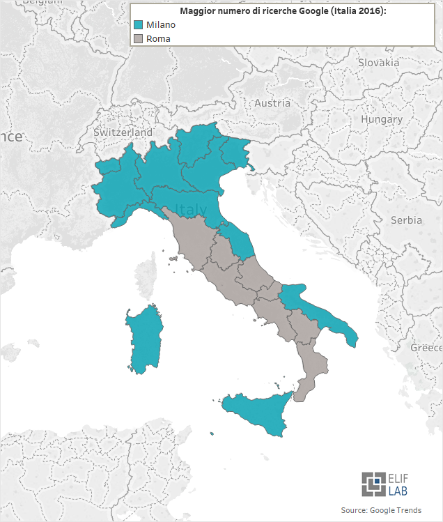 Elif Lab - Google Trends 2016 Italia - Milano_Roma