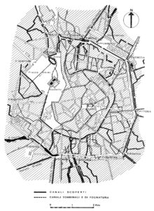 Carta idrografica del centro di Milano