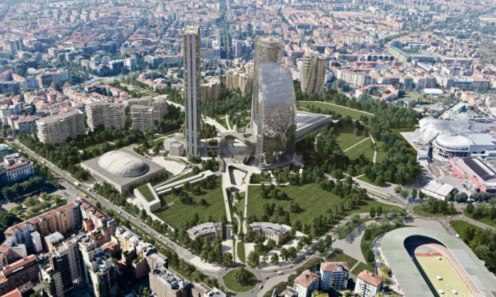 Vista aerea di Milano ovest