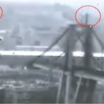 Costruzione del ponte Morandi: nel cerchietto rosso i parafulmini
