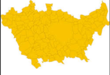 San Colombano (in rosso) e la città metropolitana di Milano (in giallo)