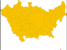 San Colombano (in rosso) e la città metropolitana di Milano (in giallo)