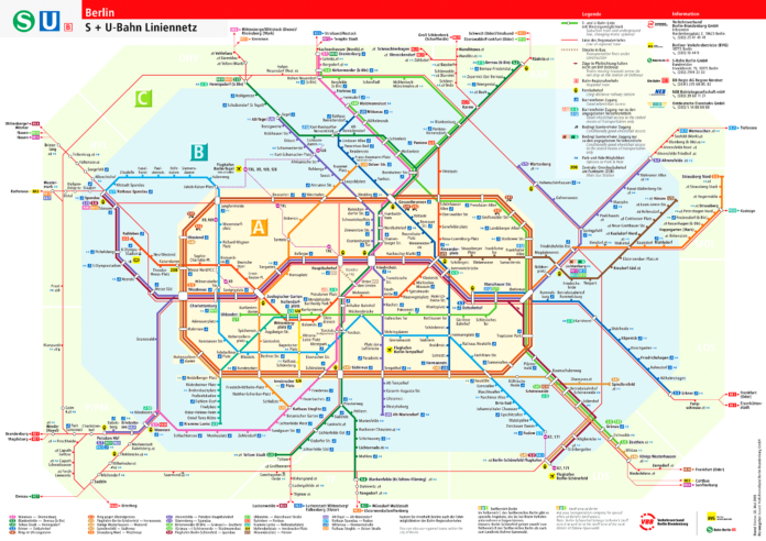 La mappa della metro di Berlino