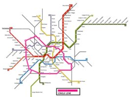 Mappa metropolitana con ipotesi di chiusura circle line