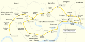 Mappa Circle Line di Londra