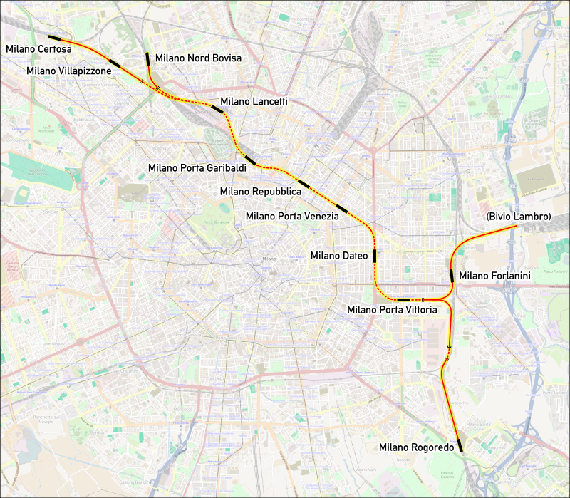 Tracciato passante di Milano