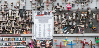wall of dolls
