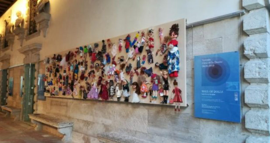 wall of dolls