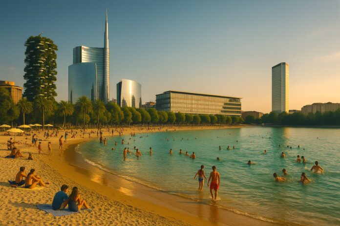 ChatGPT, render fotorealistico- Il mare a Milano